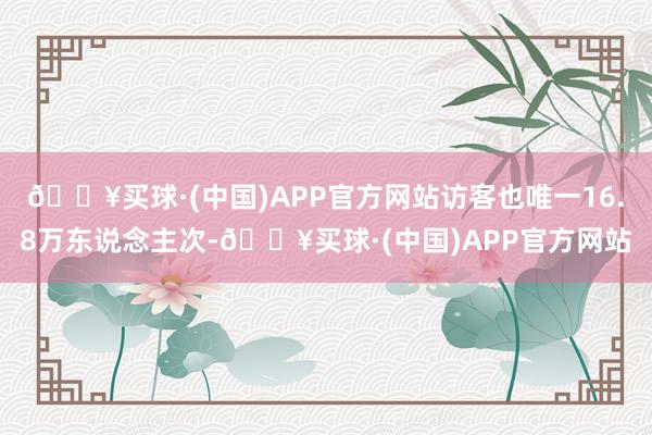 🔥买球·(中国)APP官方网站访客也唯一16.8万东说念主次-🔥买球·(中国)APP官方网站