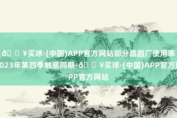 🔥买球·(中国)APP官方网站部分晶圆厂使用率于2023年第四季触底同期-🔥买球·(中国)APP官方网站