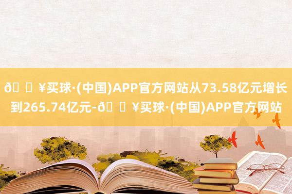 🔥买球·(中国)APP官方网站从73.58亿元增长到265.74亿元-🔥买球·(中国)APP官方网站