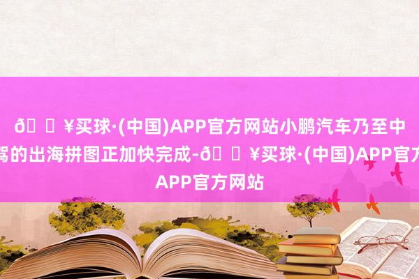 🔥买球·(中国)APP官方网站小鹏汽车乃至中国智驾的出海拼图正加快完成-🔥买球·(中国)APP官方网站