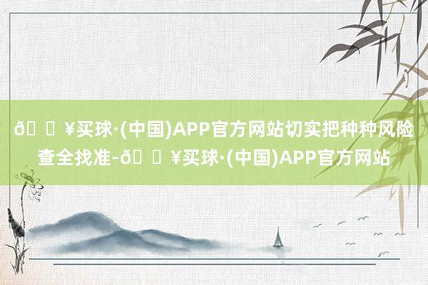 🔥买球·(中国)APP官方网站切实把种种风险查全找准-🔥买球·(中国)APP官方网站