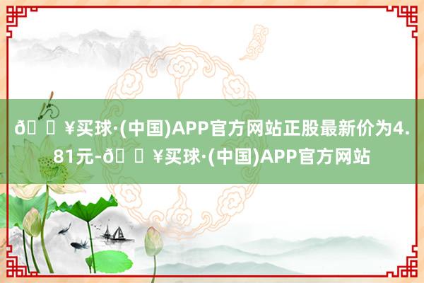 🔥买球·(中国)APP官方网站正股最新价为4.81元-🔥买球·(中国)APP官方网站