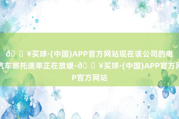 🔥买球·(中国)APP官方网站现在该公司的电动汽车寄托速率正在放缓-🔥买球·(中国)APP官方网站