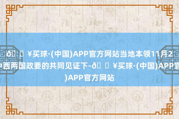 🔥买球·(中国)APP官方网站当地本领11月23日在中西两国政要的共同见证下-🔥买球·(中国)APP官方网站