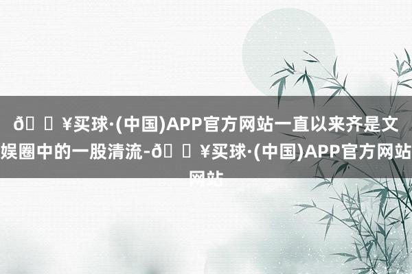 🔥买球·(中国)APP官方网站一直以来齐是文娱圈中的一股清流-🔥买球·(中国)APP官方网站