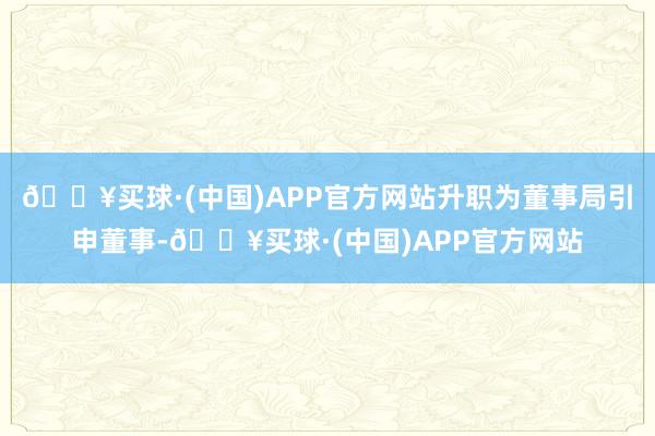 🔥买球·(中国)APP官方网站升职为董事局引申董事-🔥买球·(中国)APP官方网站