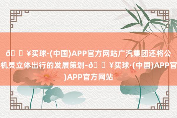 🔥买球·(中国)APP官方网站广汽集团还将公布异日机灵立体出行的发展策划-🔥买球·(中国)APP官方网站