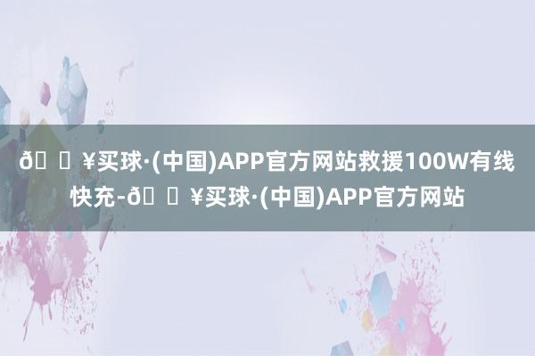 🔥买球·(中国)APP官方网站救援100W有线快充-🔥买球·(中国)APP官方网站