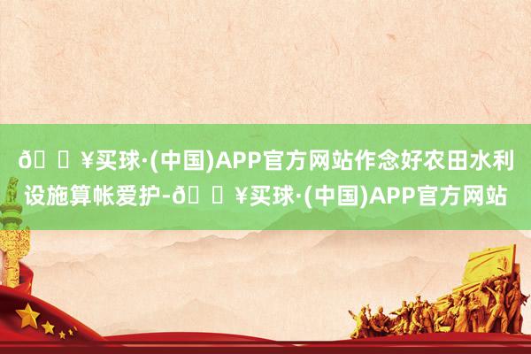 🔥买球·(中国)APP官方网站作念好农田水利设施算帐爱护-🔥买球·(中国)APP官方网站