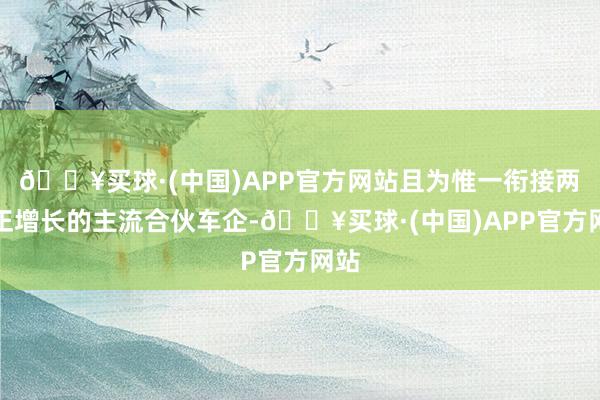 🔥买球·(中国)APP官方网站且为惟一衔接两年正增长的主流合伙车企-🔥买球·(中国)APP官方网站