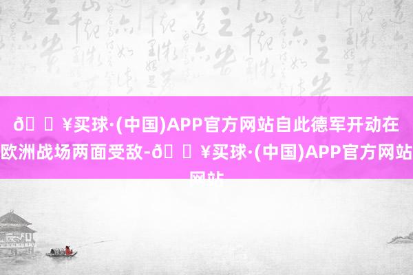 🔥买球·(中国)APP官方网站自此德军开动在欧洲战场两面受敌-🔥买球·(中国)APP官方网站