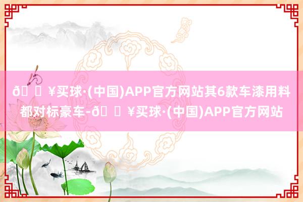 🔥买球·(中国)APP官方网站其6款车漆用料都对标豪车-🔥买球·(中国)APP官方网站