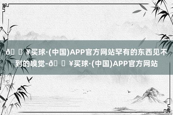 🔥买球·(中国)APP官方网站罕有的东西见不到的嗅觉-🔥买球·(中国)APP官方网站