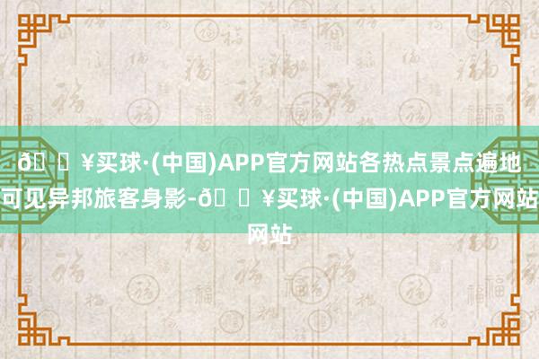 🔥买球·(中国)APP官方网站各热点景点遍地可见异邦旅客身影-🔥买球·(中国)APP官方网站