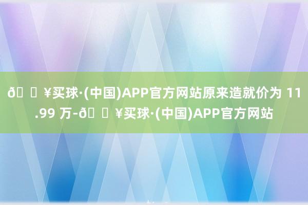 🔥买球·(中国)APP官方网站原来造就价为 11.99 万-🔥买球·(中国)APP官方网站