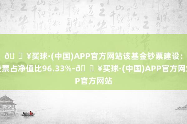 🔥买球·(中国)APP官方网站该基金钞票建设：股票占净值比96.33%-🔥买球·(中国)APP官方网站