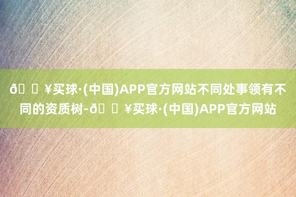 🔥买球·(中国)APP官方网站不同处事领有不同的资质树-🔥买球·(中国)APP官方网站