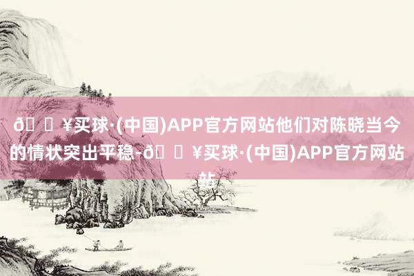 🔥买球·(中国)APP官方网站他们对陈晓当今的情状突出平稳-🔥买球·(中国)APP官方网站