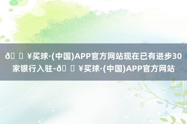 🔥买球·(中国)APP官方网站现在已有进步30家银行入驻-🔥买球·(中国)APP官方网站